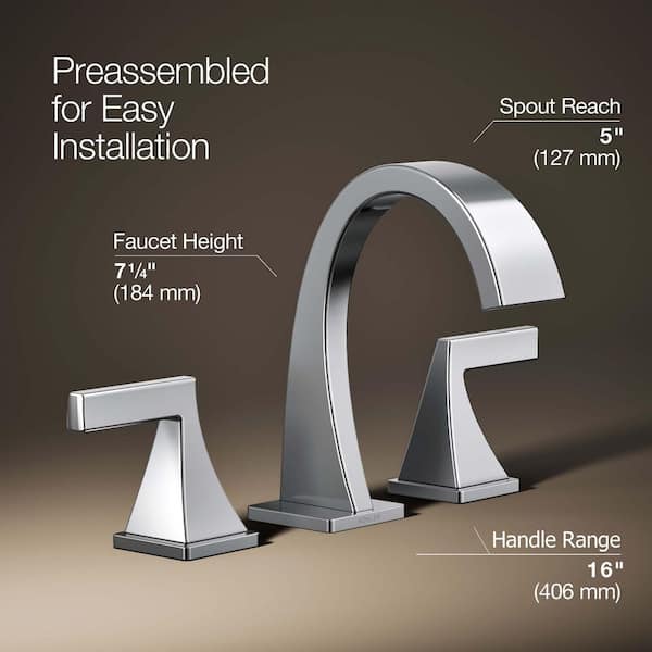 KOHLER Katun 8 in. Widespread 2-Handle Bathroom Faucet in Polished