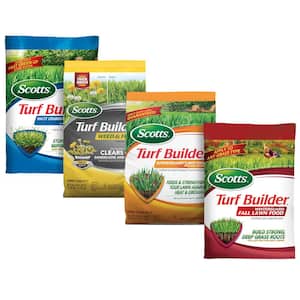 Turf Builder 4-Bag Lawn Fertilizer for Large Lawns with Halts, Weed and Feed5, SummerGuard and WinterGuard Lawn Food