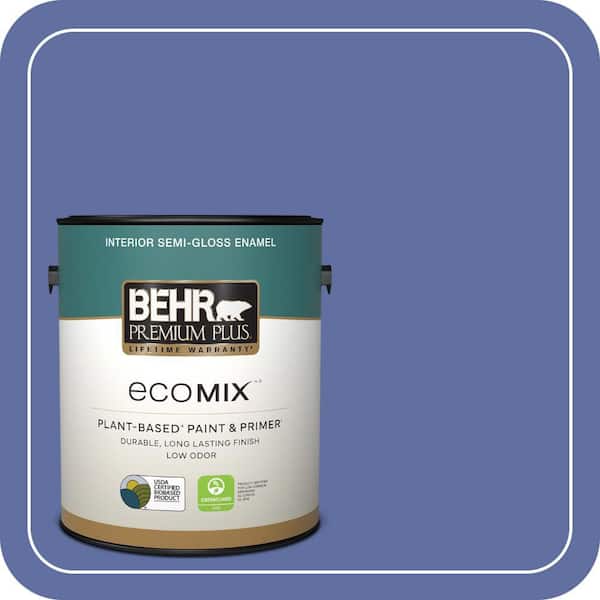 1 gal. #610B-6 Stained Glass Semi-Gloss Enamel EcoMix Plant-Based Interior Paint & Primer