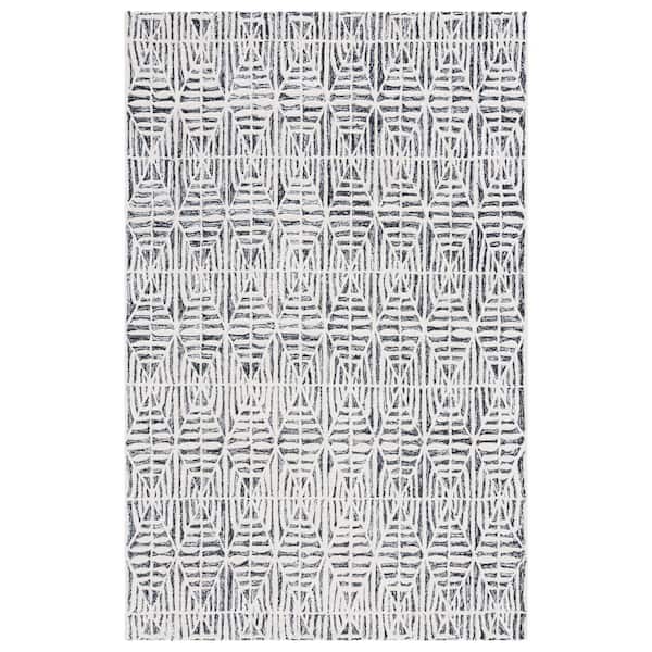 SAFAVIEH Ebony Black/Ivory 4 ft. x 6 ft. Diamond Area Rug