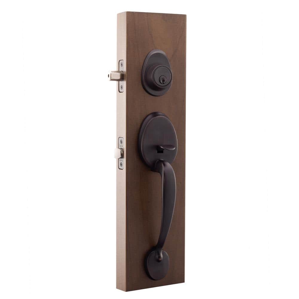 Tuscan Bronze Single Cylinder Deadbolt and Ball Knob Door Handleset