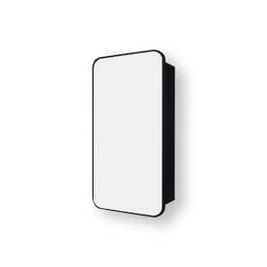 15 in. W. x 24 in. H Rectangular Framed Recessed/Surface Mount Medicine Cabinet with Mirror in Matte Black