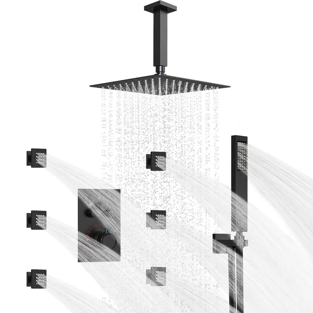 CRANACH 7Spray Patterns Thermostatic Shower System Ceiling Mount