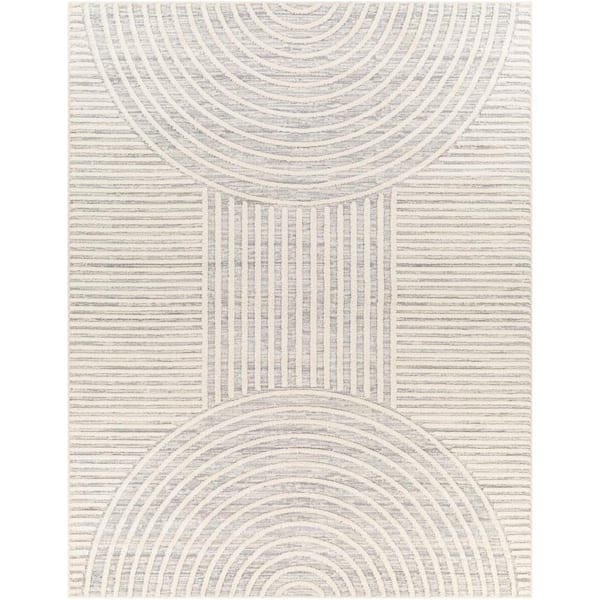 Livabliss Nora Cream/Medium Gray 8 ft. x 12 ft. Geometric Indoor Area Rug