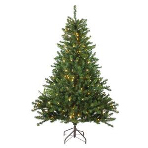 6 ft. Pre-Lit Canadian Pine Artificial Christmas Tree with Candlelight LED Lights