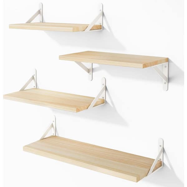Unbranded 6.1 in. W x 16.5 in. D Natural Floating Shelves Decorative Wall Shelf (Set of 4)