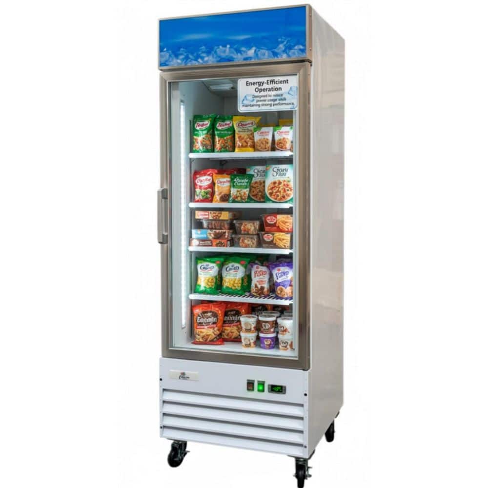 27in. 13 cu. Ft. Commercial Auto / Cycle Defrost Reach-in Upright Freezer Merchandiser in White