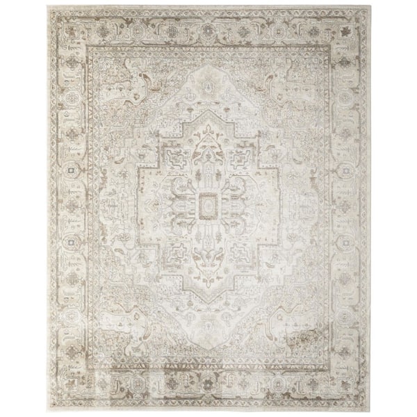 Concerto Beige 8 ft. x 10 ft. Center medallion Traditional Area Rug