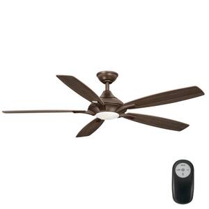 Petersford 56 in. Integrated LED Indoor Oil Rubbed Bronze Ceiling Fan with Light Kit and Remote Control