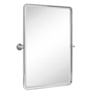 Woodvale 20 in. W x 30 in. H Medium Rectangular Metal Framed Wall Mounted Bathroom Vanity Mirror in Polished Nickel