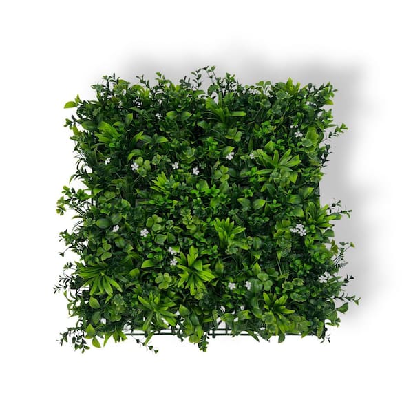 12 Pack Artificial Grass Wall Backdrop, 20 in. x 20 in. Boxwood Faux Green Wall Panels for Interior Wall, Greenery Wall