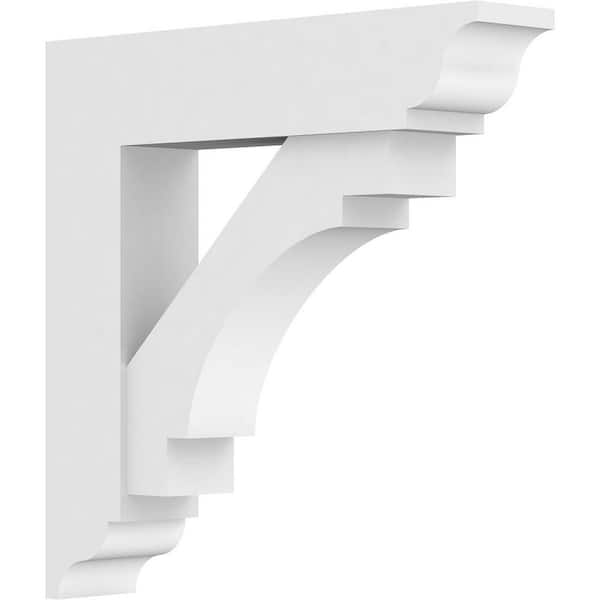 Ekena Millwork Standard Merced 3 in. W x 18 in. H x 18 in. D Signature Urethane Polyurethane Bracket With Traditional Ends