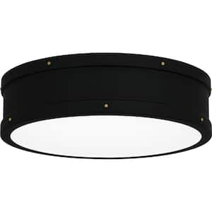 Ahoy 12.75 in. Matte Black Integrated LED Flush Mount