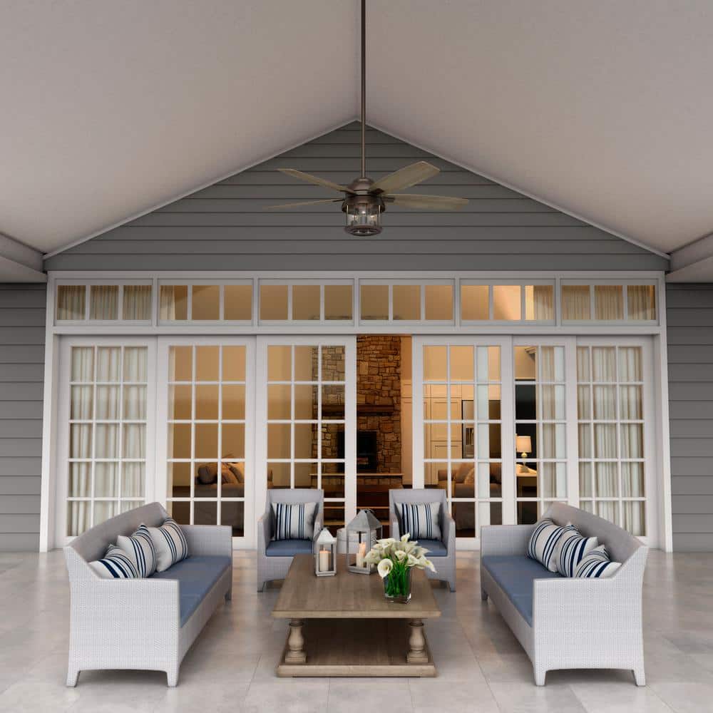 52" Weathered Copper Ceiling Fan with Light and Remote