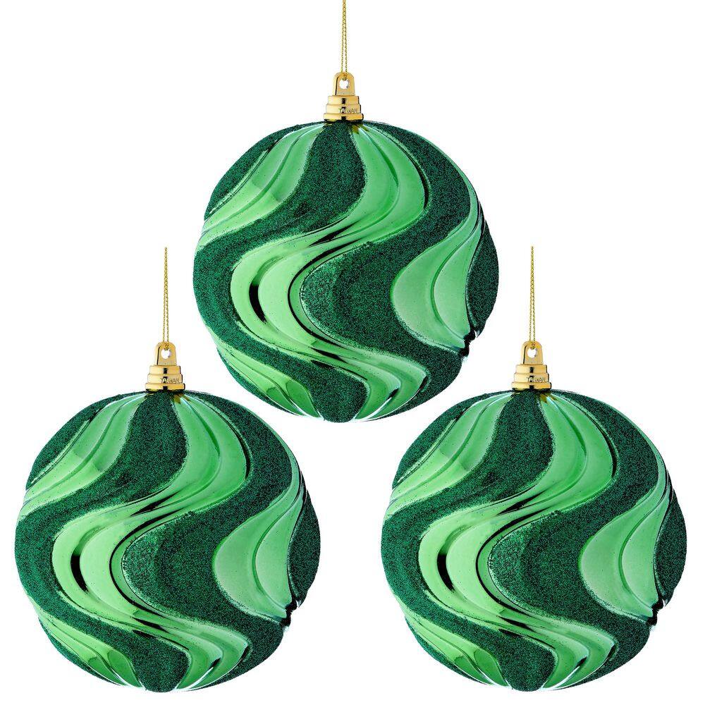 120mm Shatterproof Plastic Glitter Rippled Ball Ornament Box of 3 price history on PriceWatchPro