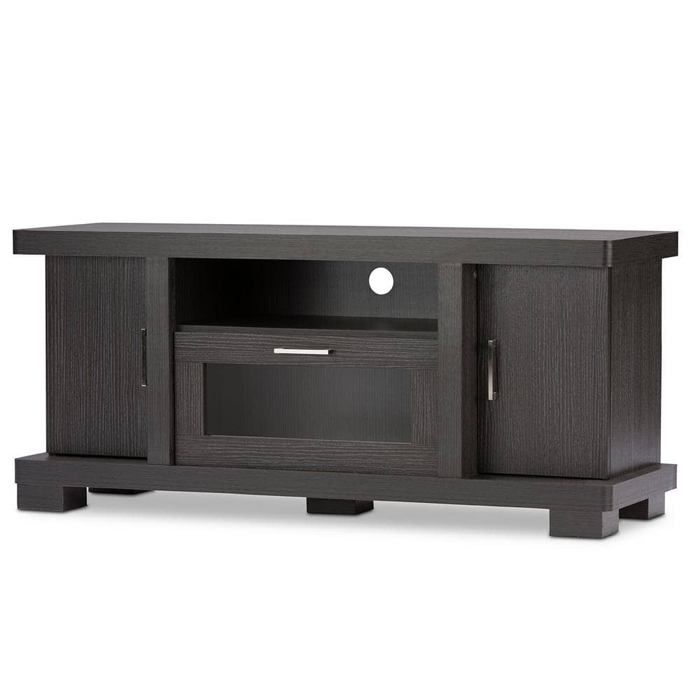 Espresso Elegance 50'' Engineered Wood TV Stand with Glass Doors