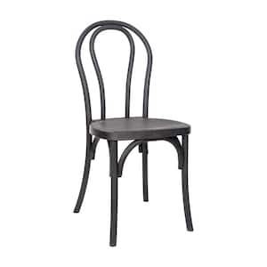 Hercules Commercial Black Indoor/Outdoor Wood Look Resin Thonet Style Chair