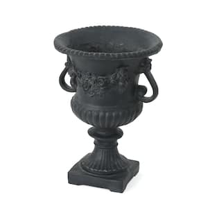 17.3 in. W x 17.3 in. L x 24 in. H Lightweight Concrete Urn Planter, Antique Black