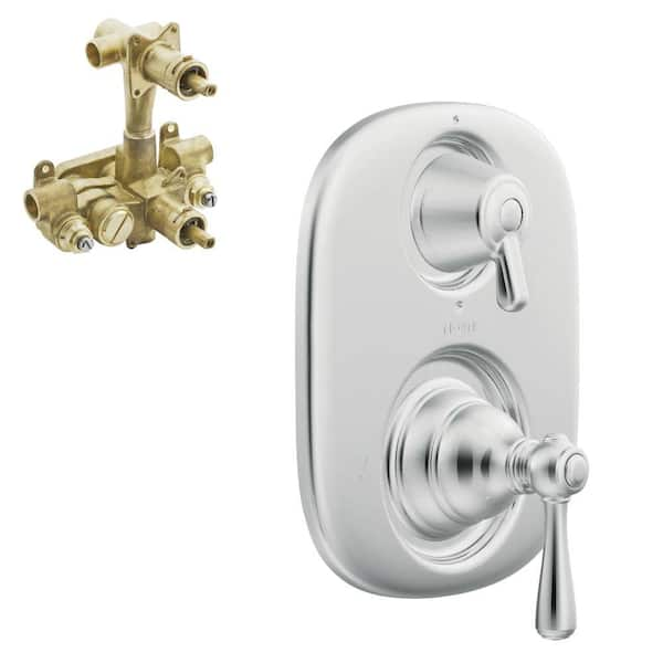 Moen Kingsley 2 Handle Moentrol Valve Trim Kit In Chrome Valve Included T4111 3330 The Home Depot