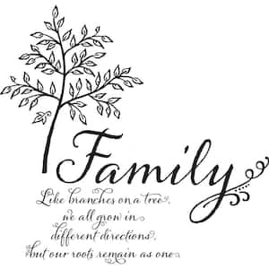 Multi-Color Family Tree Wall Quote Decal