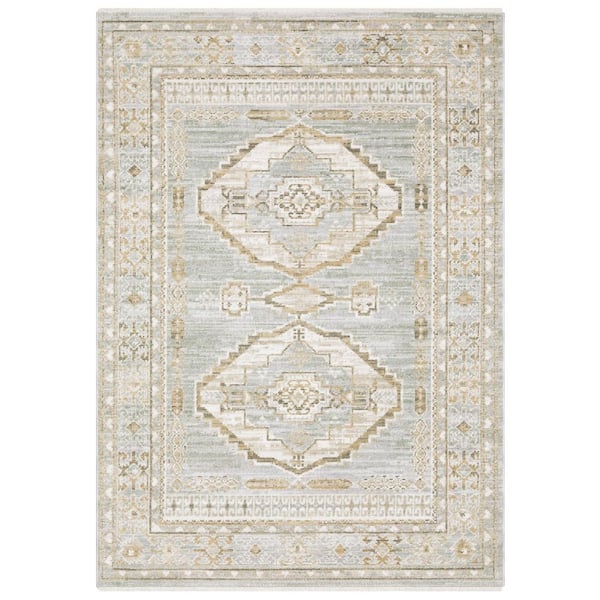 Lennon 5 ft. x 8 ft. Blue/Beige Oriental Area Rug