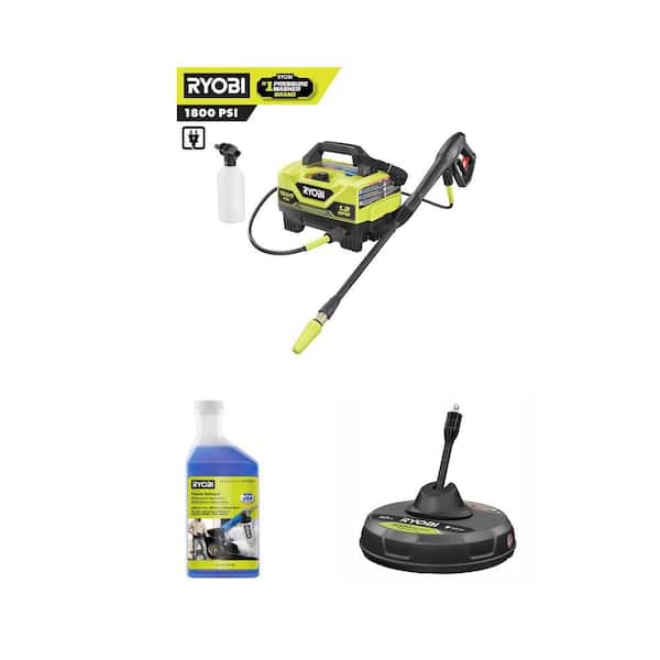 1800 PSI Electric Pressure Washer, 16 oz. Foam Blaster Detergent Refill and 12 in. Surface Cleaner Combo