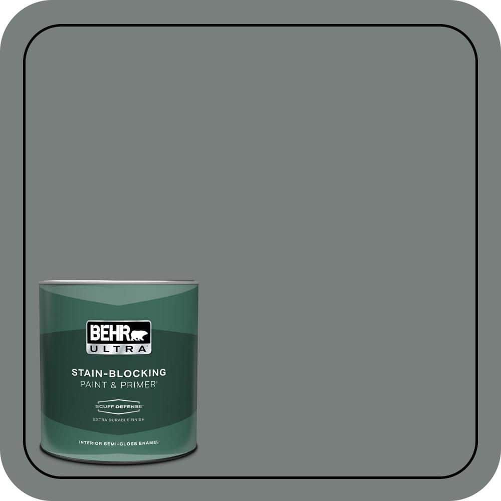 1 qt. #PPU25-18 Shutter Gray Extra Durable Semi-Gloss Enamel Interior Paint & Primer price history on PriceWatchPro