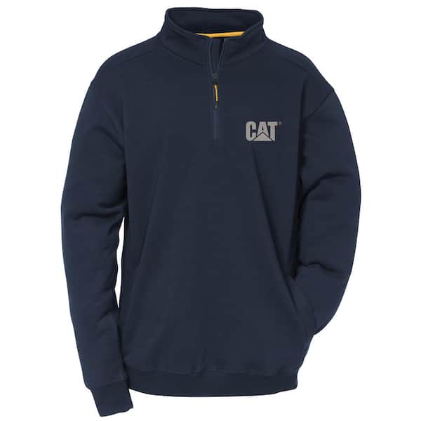 Caterpillar Canyon Men's Size X-Large Navy Cotton/Polyester 1/4 Zip Sweatshirt