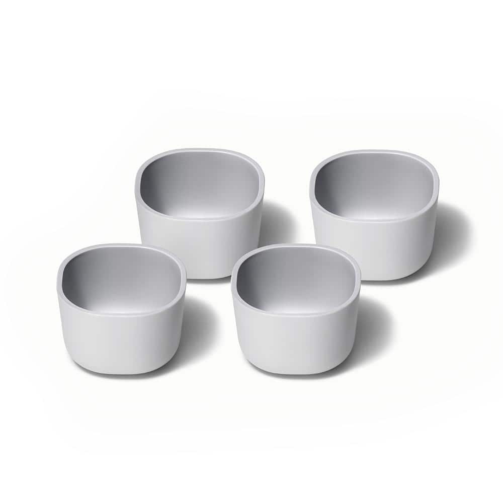 Gray 4-Piece Lidded Ramekin Set for Sauces and Snacks
