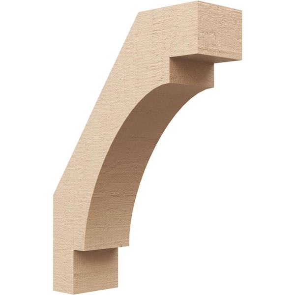 Ekena Millwork 5 in. x 22 in. x 16 in. Merced Rough Cedar Woodgrain Timberthane Polyurethane Knee Brace, Primed