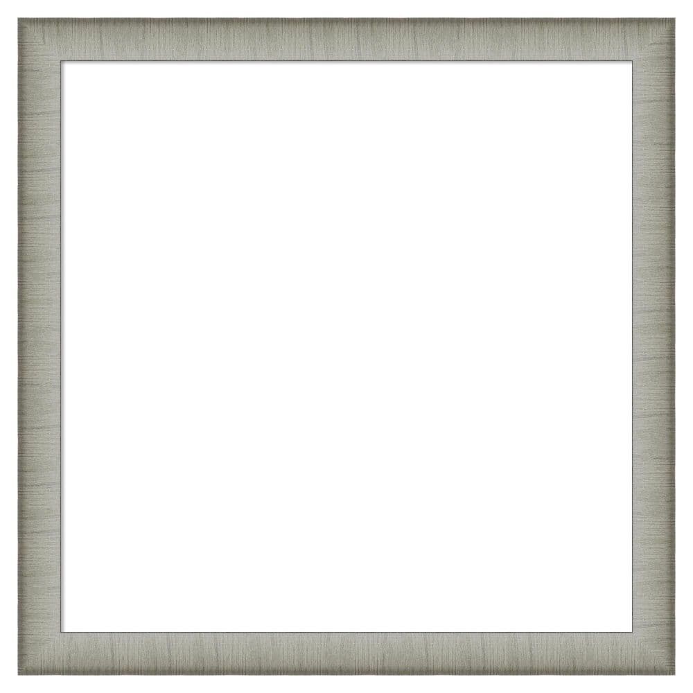 elegant Brushed Narrow Pewter 27 in. x 27 in. Polystyrene Framed Dry Erase Magnetic Memo Board