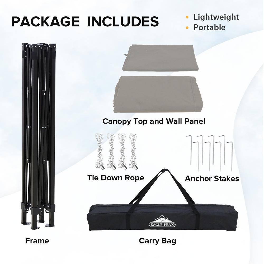 Gray 5x5 Portable Pop-Up Privacy Canopy Tent