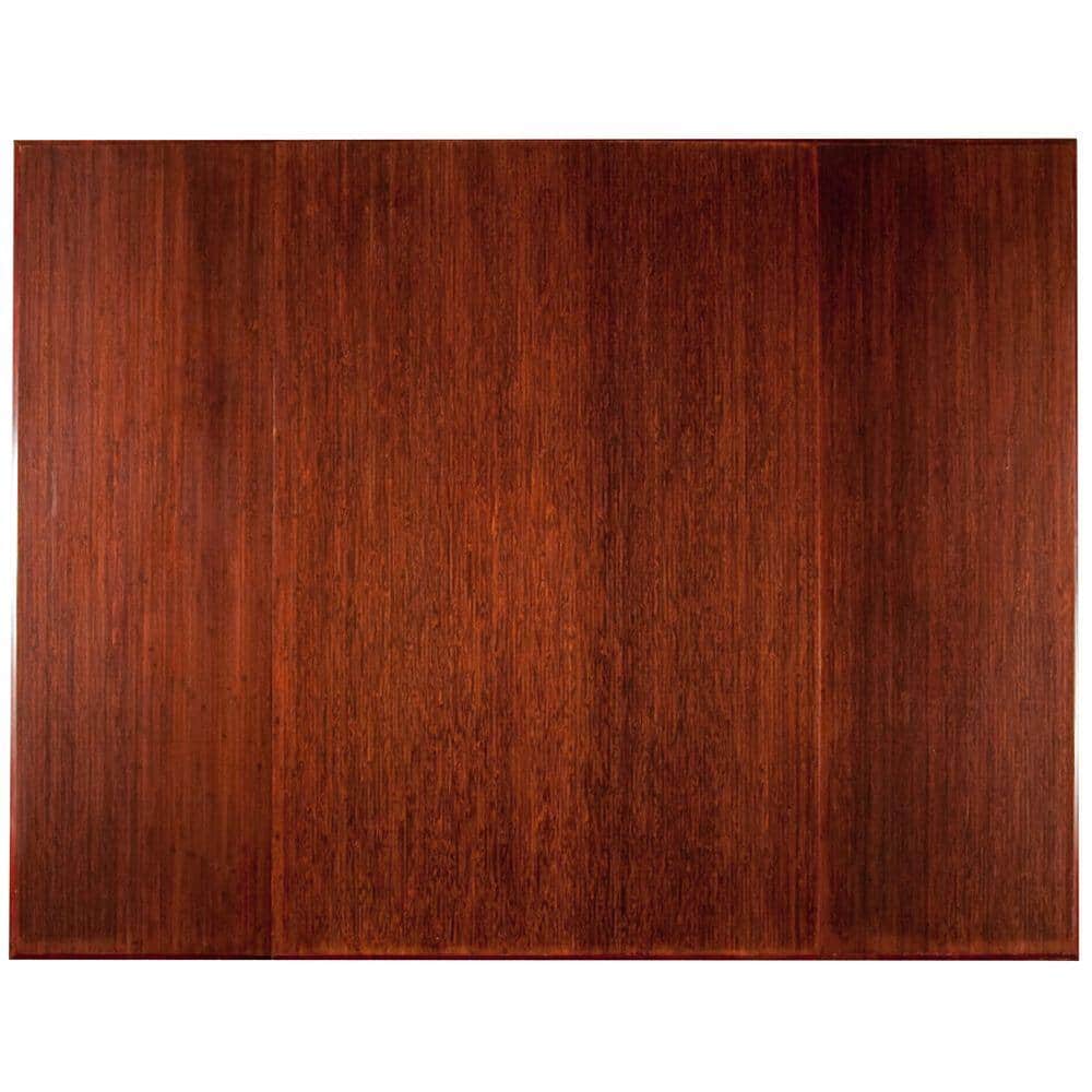 Anji Mountain Plush Dark Brown Mahogany 47 in. x 60 in. Bamboo Tri-Fold Office Chair Mat without Lip, Solid Bamboo -  AMB0500-1009
