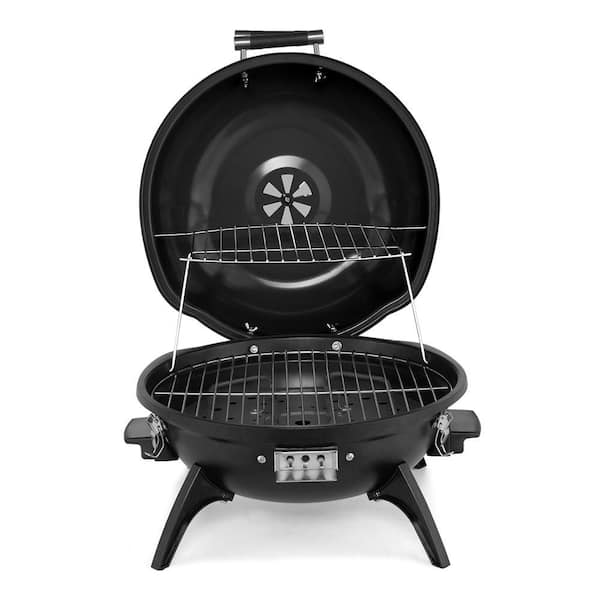 1600W Electric Countertop BBQ Grill Portable Double Layer Electric Grill in Black