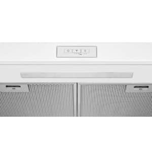 30 in. Convertible Undercabinet Range Hood in White with LED Lighting and Carbon Charcoal Filter