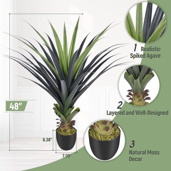 42 in Green Indoor Outdoor Artificial Agave Shrub Plant Realistic