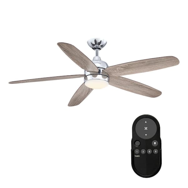 matrix decor 52 in. Indoor Chrome Standard Ceiling Fan with 3000K Integrated LED and Remote Control, Six Speeds, AC Reversible Motor