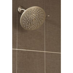 Velocity 2-Spray 8 in. Single Wall Mount Fixed Adjustable Spray Shower Head in Brushed Nickel