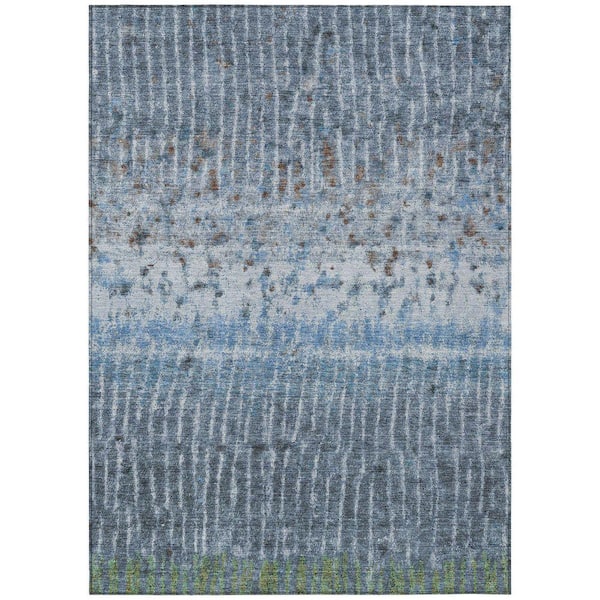 Chantille Machine Washable Indoor/Outdoor Abstract ACN2406 Blue 3 ft. x 5 ft. Area Rug