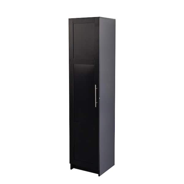 15.75 in. W x 15.75 in. D x 70.87 in. H Black Linen Cabinet with Adjustable Shelves