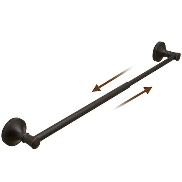 BWE 16.5 in. x 28.7 in. Wall Mounted Retractable Towel Bar Rod SUS304 Stainless Steel Towel Rack in Oil Rubbed Bronze