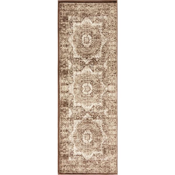 Unique Loom Imperial Lygos Chocolate Brown 2' 0 x 6' 0 Runner Rug