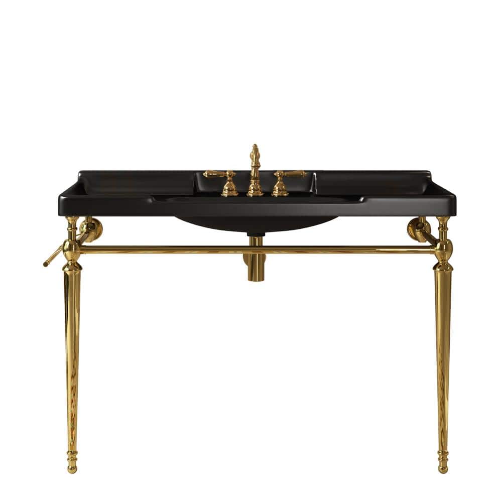 48 in. Freestanding Gold Bath Vanity with Black Ceramic Top Unassembled price history on PriceWatchPro