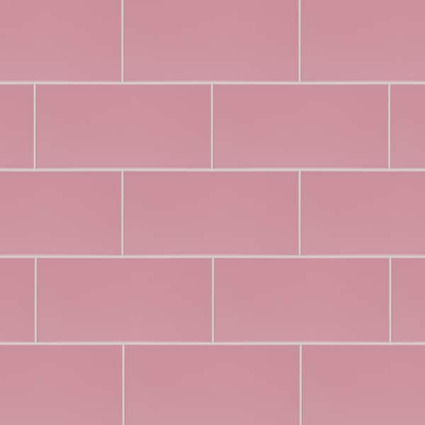 Merola Tile Projectos Blush Pink 3-7/8 in. x 7-3/4 in. Ceramic Floor and Wall Tile (11.0 sq. ft./Case)