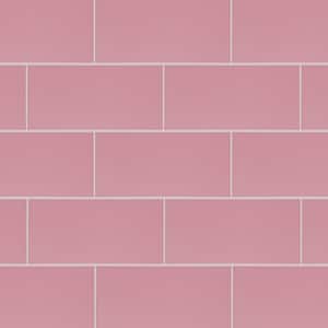 Projectos Blush Pink 3-7/8 in. x 7-3/4 in. Ceramic Floor and Wall Take Home Tile Sample