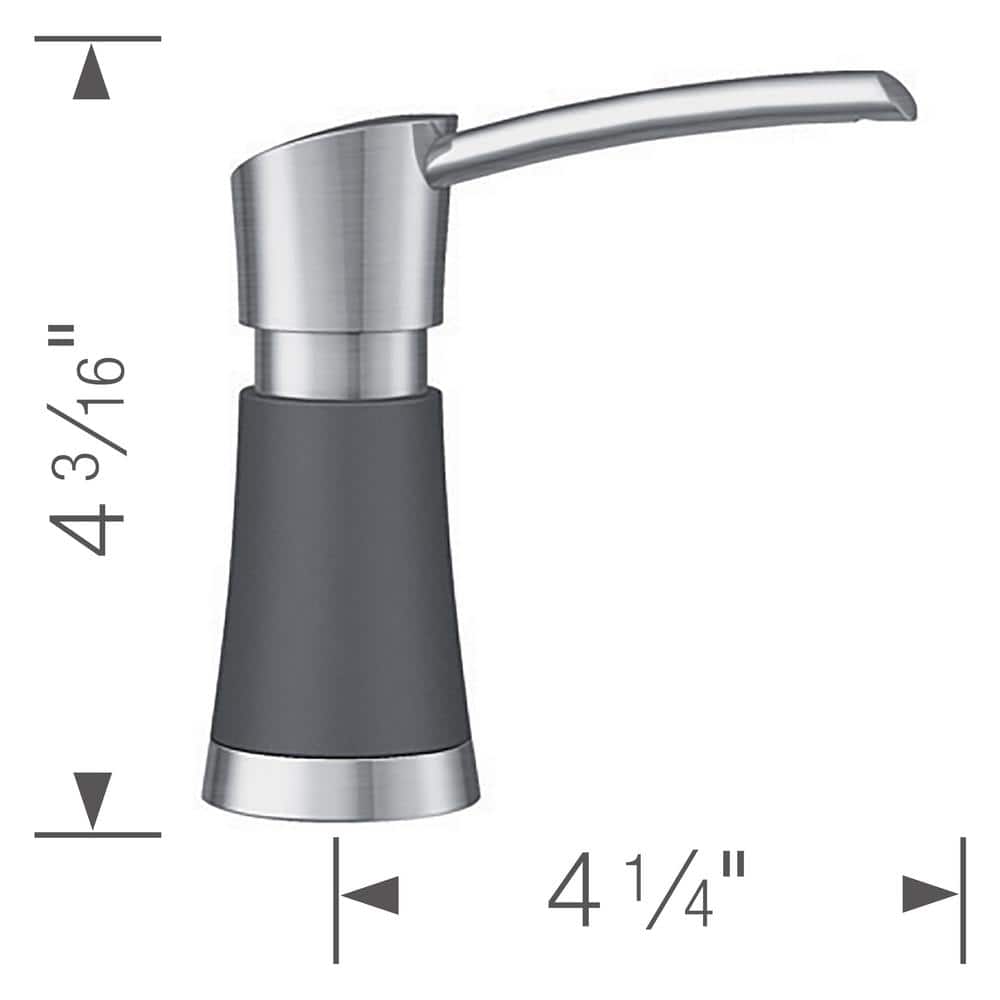 Cinder and Stainless Steel Kitchen Soap Dispenser