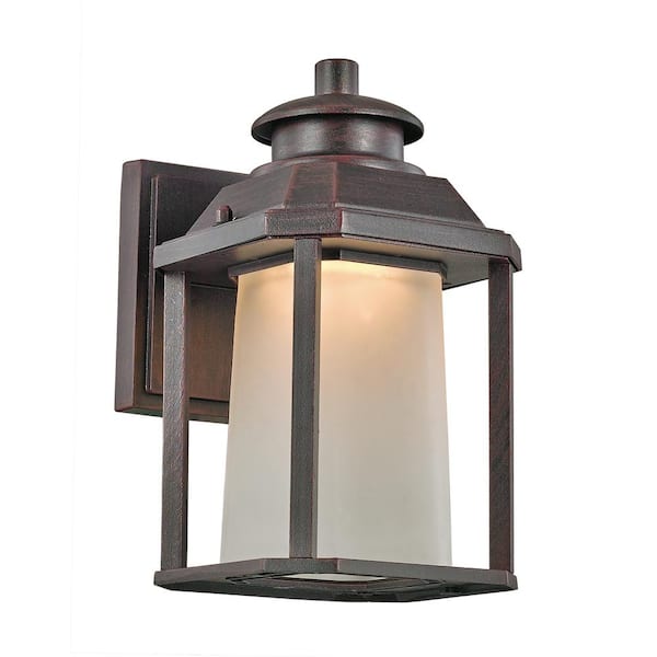 Bel Air Lighting Southfield 20-Watt Rust Outdoor Integrated LED Wall Lantern Sconce