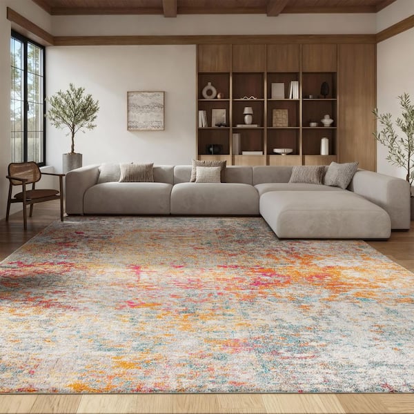 Madison Gray/Turquoise 8 ft. x 10 ft. Geometric Area Rug