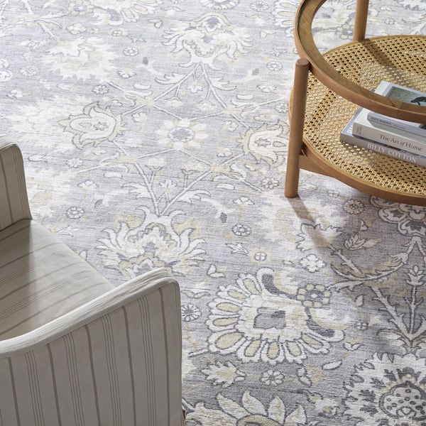 Mirage 6 ft. x 9 ft. Gray/Ivory Persian Area Rug