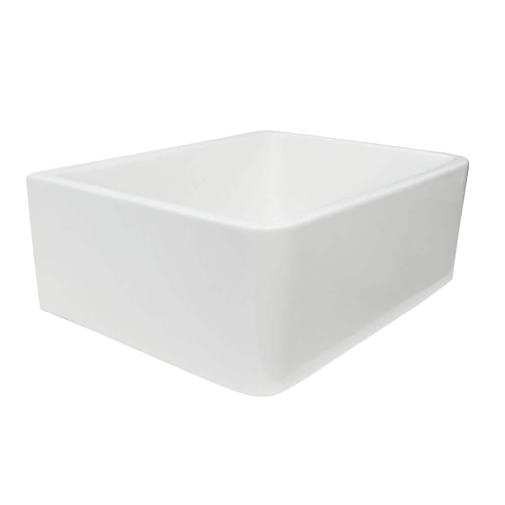 24'' Biscuit Fireclay Farmhouse Single Bowl Kitchen Sink